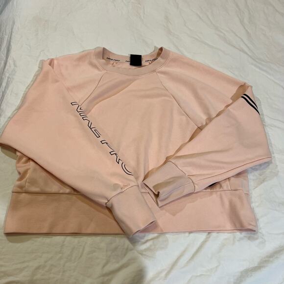 Nike Pro Dri-Fit Get Fit Women's Crew Boxy Cropped sweatshirt pink L - Picture 11 of 13